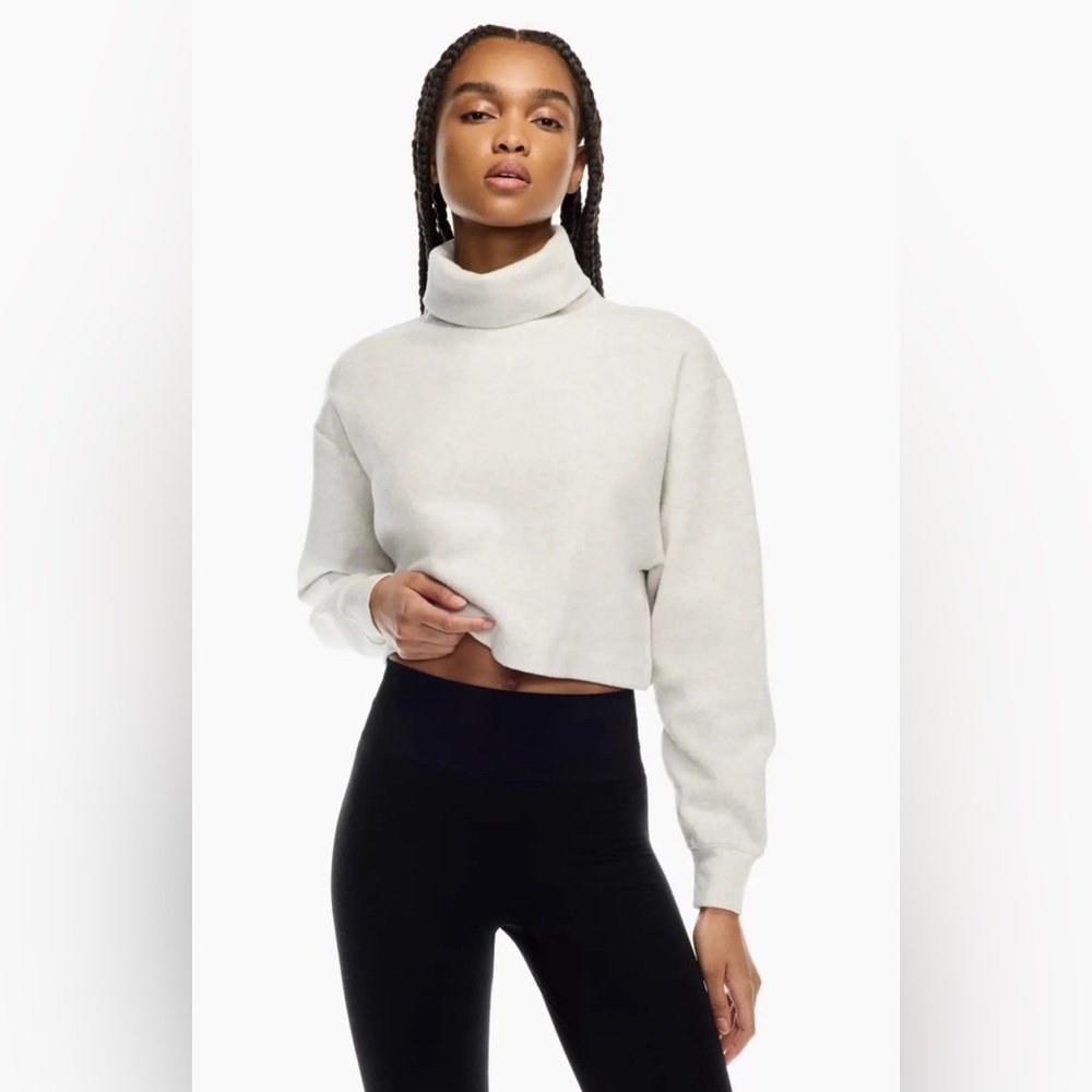 BNWOT Aritzia The Group by babton cropped grey turtleneck L